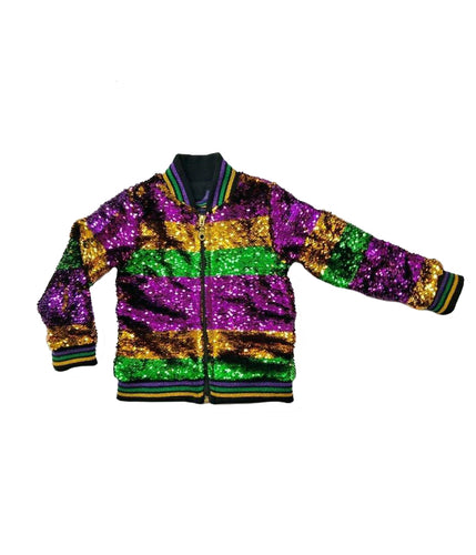 Sequin Jacket Purple, Green, and Gold Infant Striped