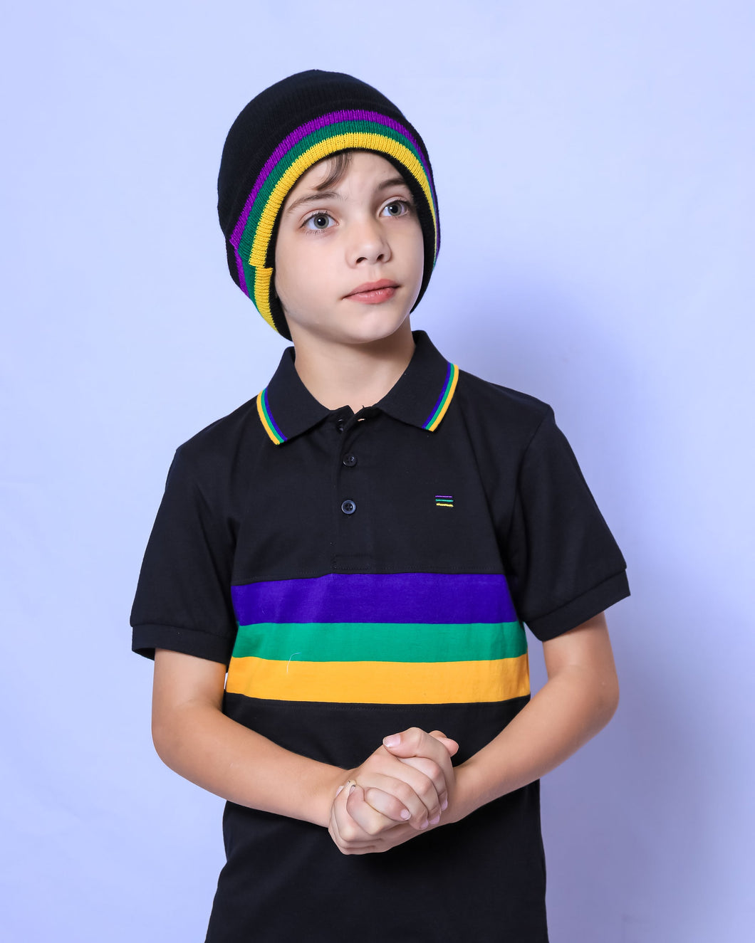 Black Chest Stripe Youth Short Sleeve