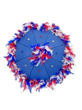 Red, White, and Blue Feathered Parasol