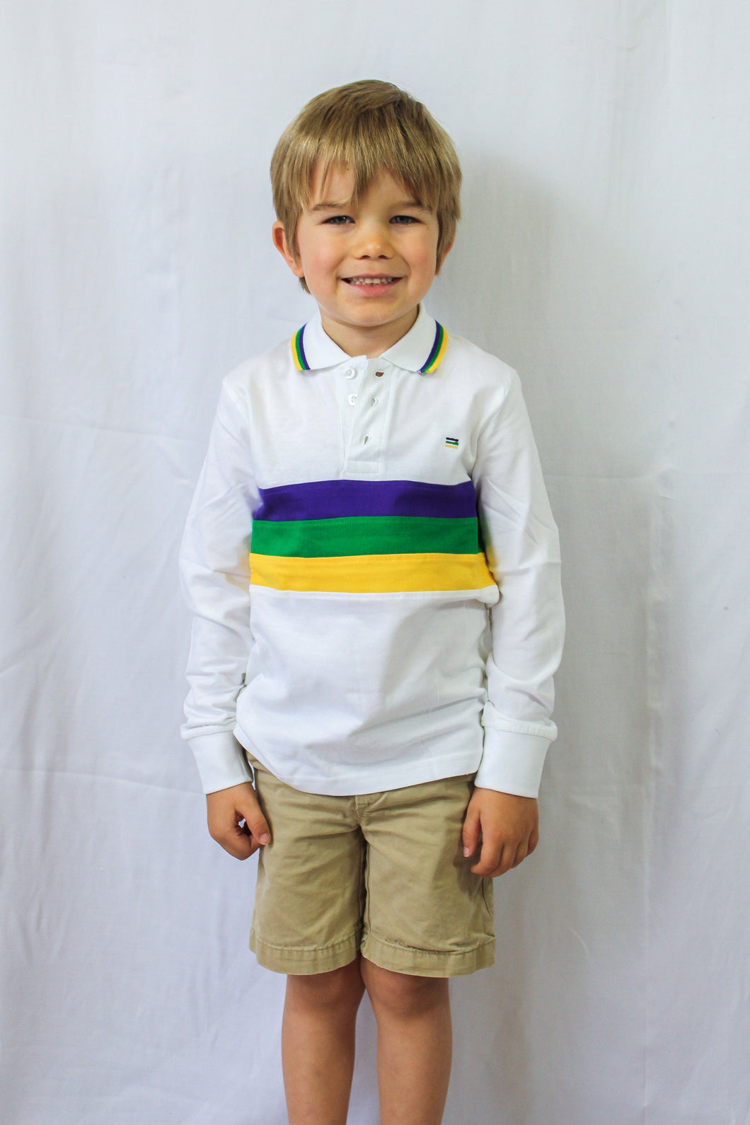 White Chest Stripe Toddler Long Sleeve