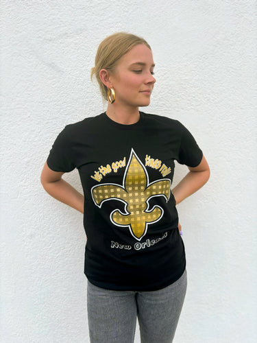 Checkered Fleur de Lis T-shirt