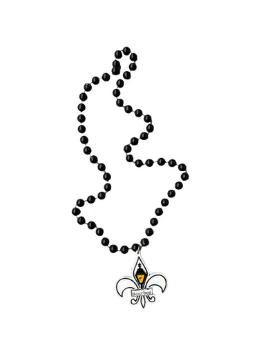 Bourbon Street Lamp Fleur de Lis on Black Specialty Bead