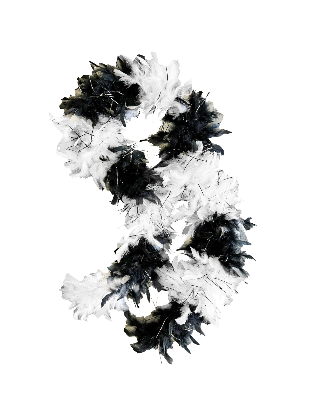 Black and White Sectioned Feather Boas