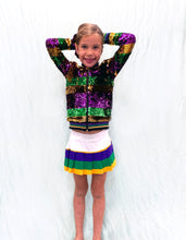 Sequin Jacket Purple, Green, and Gold Youth Striped