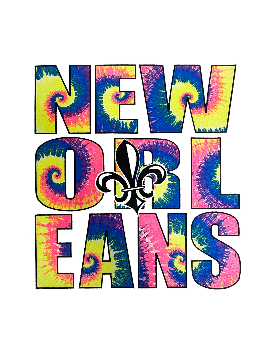 Tie Dye New Orleans with Fleur de Lis T-Shirt