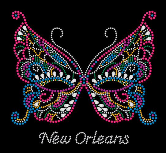 Mardi Gras Rhinestone Butterfly Mask