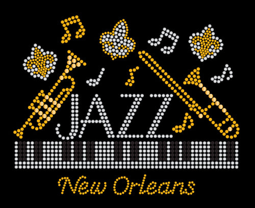 Jazz Music Rhinestone Design