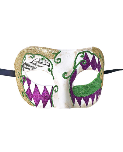 Eyelet Mask with Harlequin and Swirls