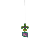 Purple, Green, and Gold Fleur de Lis Wind Chime