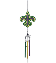 Purple, Green, and Gold Fleur de Lis Wind Chime