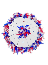 Red, White, and Blue Feathered Parasol