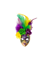 Full Face Mask Magnet with Flowers and Feathers (Multiple Colors)