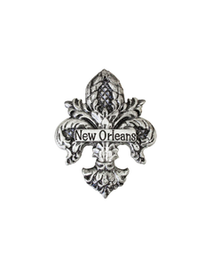 Artistic Silver Fleur de Lis Magnet