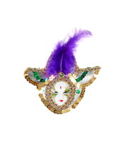 Face Mask Magnet with Wraparound Sequins and Feathers (Multiple Colors)