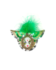 Face Mask Magnet with Wraparound Sequins and Feathers (Multiple Colors)