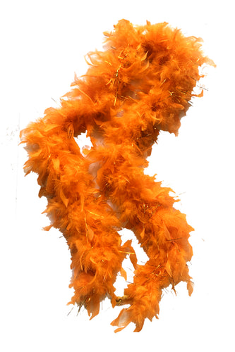 Orange Solid with Gold Foil Color Feather Boas