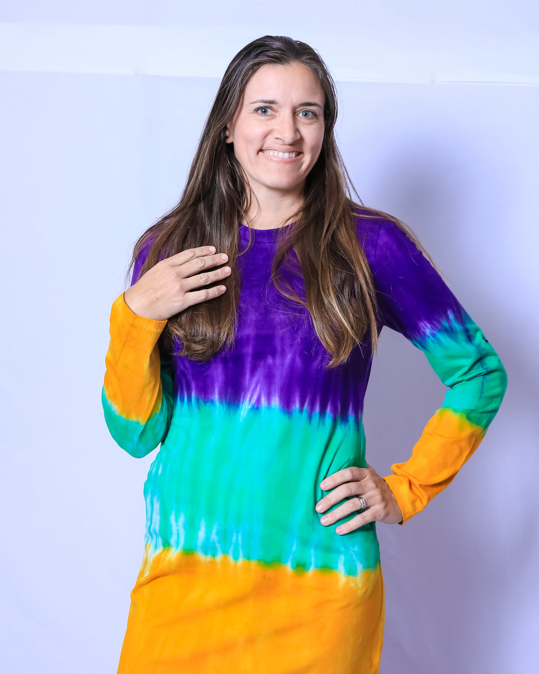 Tie Dye Stripe Adult Dress