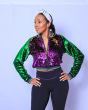 Sequin Jacket Purple, Green, and Gold Cropped Adult Classic