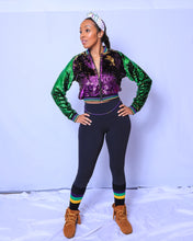 Sequin Jacket Purple, Green, and Gold Cropped Adult Classic