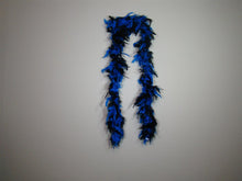 Blue And Black Two Tone Feather Boas With Matching Foil