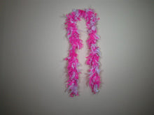 Hot Pink And White Two Tone Feather Boas With Matching Foil