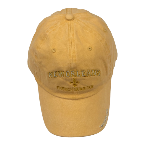 Adult Gold New Orleans French Quarter Cap W/Fleur de Lis and I Love N'awlins - Available in assorted colors