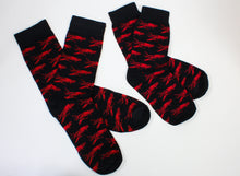 Crawfish Pattern on Black Socks (Infants, Kids, and Adults)