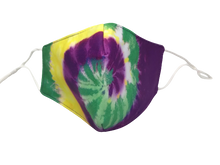 Purple Green & Gold Tie Dye Face Mask