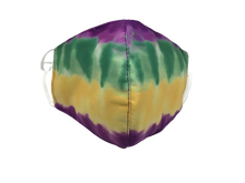 Purple Green & Gold Tie Dye Face Mask