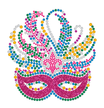 Mardi Gras Rhinestone Mask with Pink and Silver