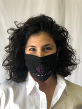 Pink Rhinestone Fleur de Lis Face Mask