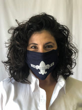 Navy Fleur de Lis Face Mask