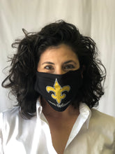 Black with Gold Fleur de Lis Face Mask