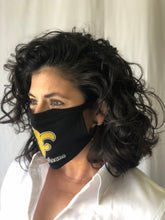 Black with Gold Fleur de Lis Face Mask