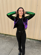 Sequin Jacket Purple, Green, and Gold Cropped Adult Classic