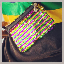 Purple, Green & Gold Reversible Magic Sequin Crossbody Bag