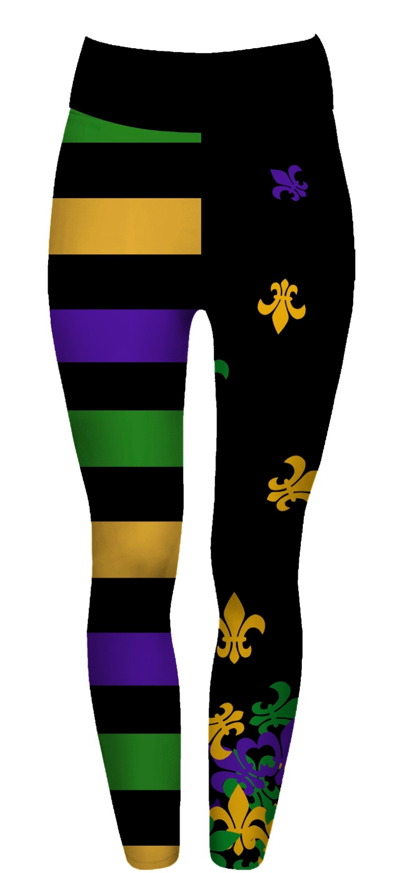 Spandex Leggings Adult - Fleur De Lis and Stripes